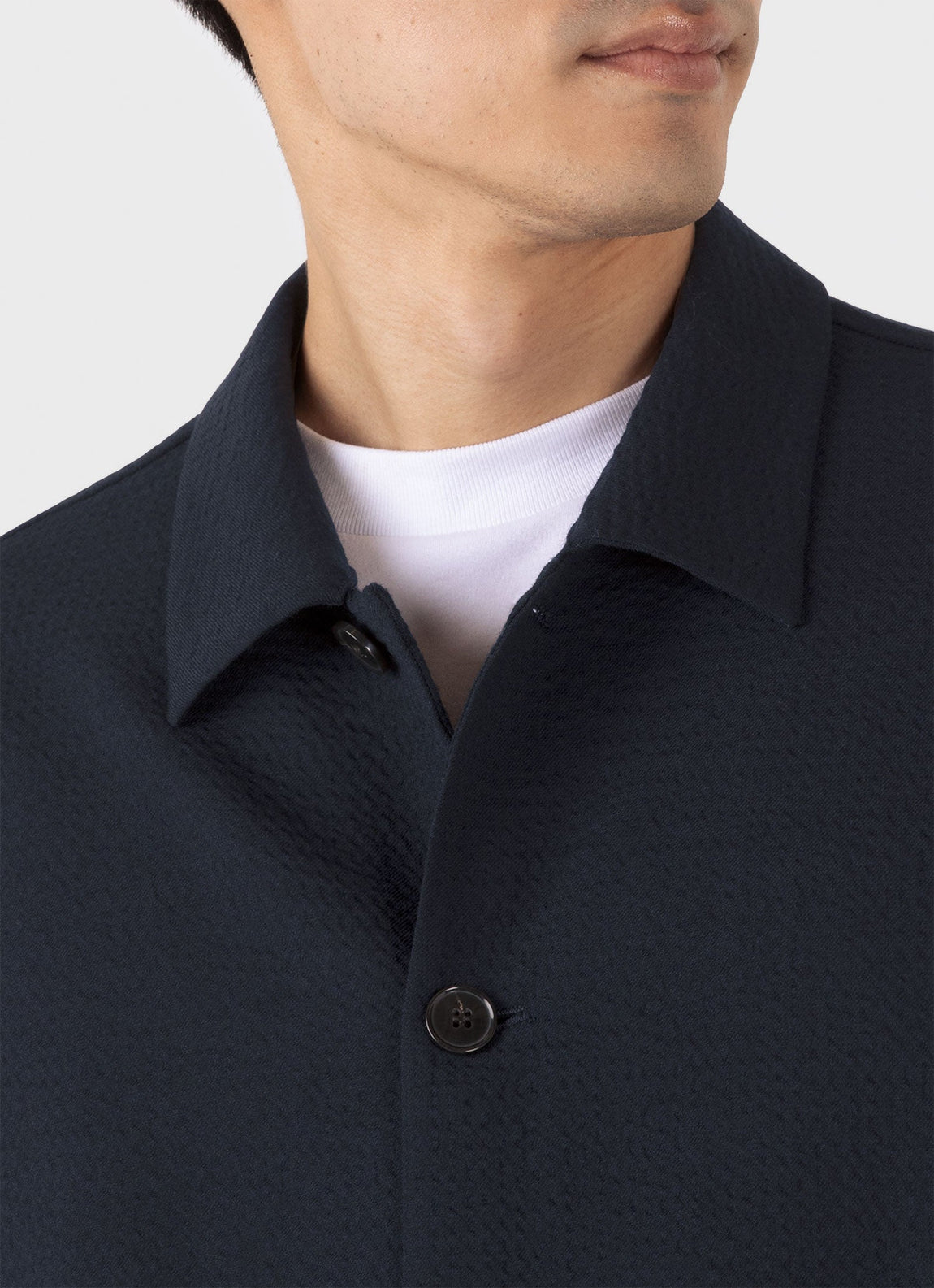 Men's Seersucker Jacket in Navy