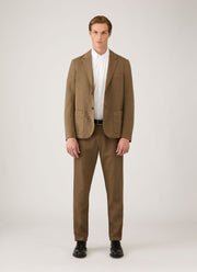 Men's Cotton Linen Two-Piece Suit in Dark Cedar