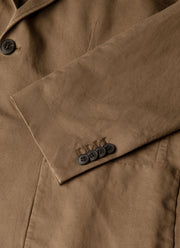 Men's Cotton Linen Blazer in Dark Cedar