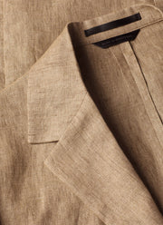 Men's Linen Blazer in Dune Melange