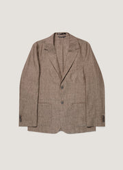 Men's Linen Blazer in Dark Walnut