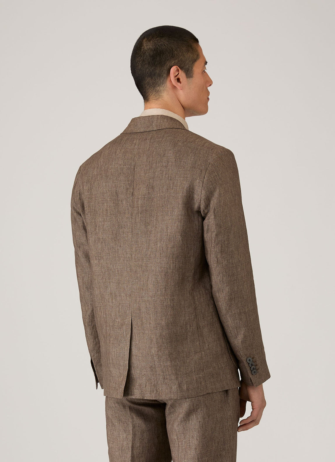 Men's Linen Blazer in Dark Walnut