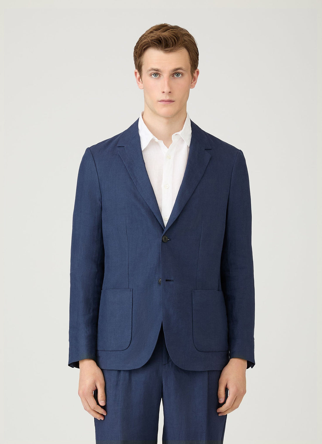 Men's Linen Blazer in Light Navy
