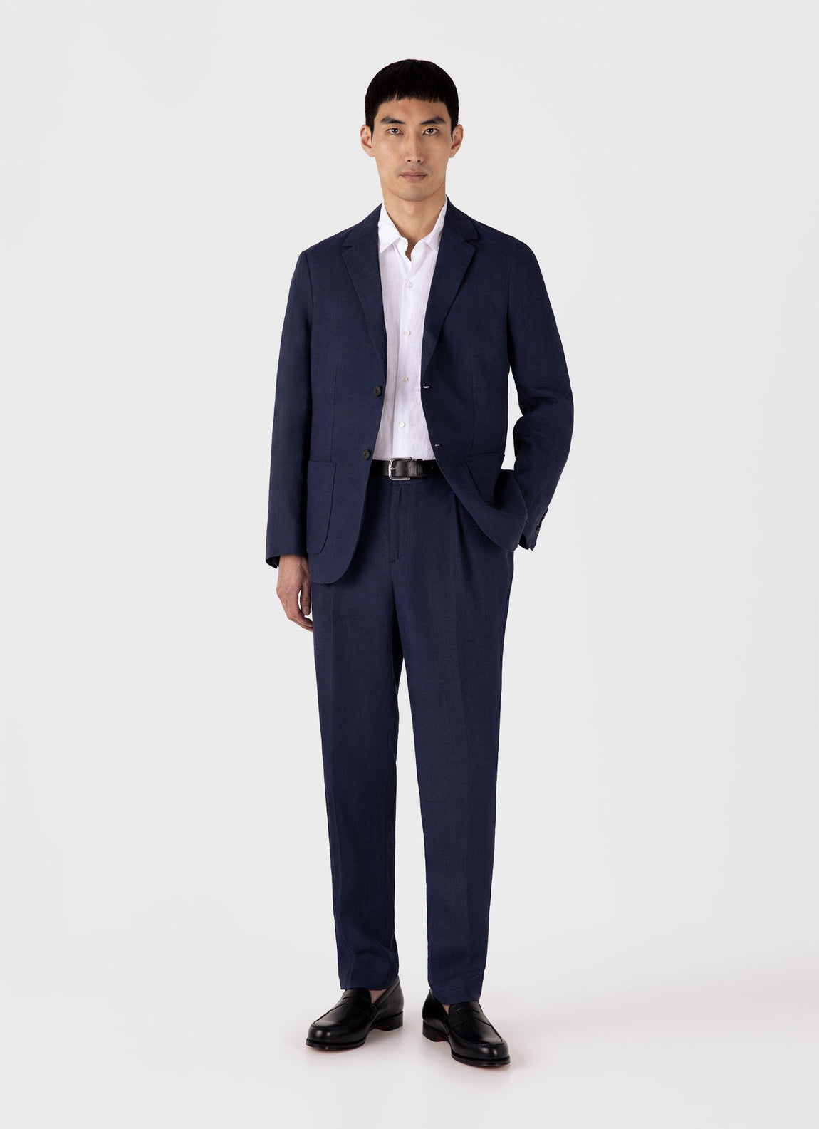 Men's Linen Blazer in Light Navy