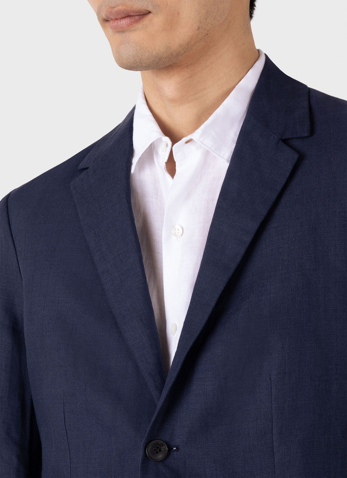 Men's Linen Blazer in Light Navy