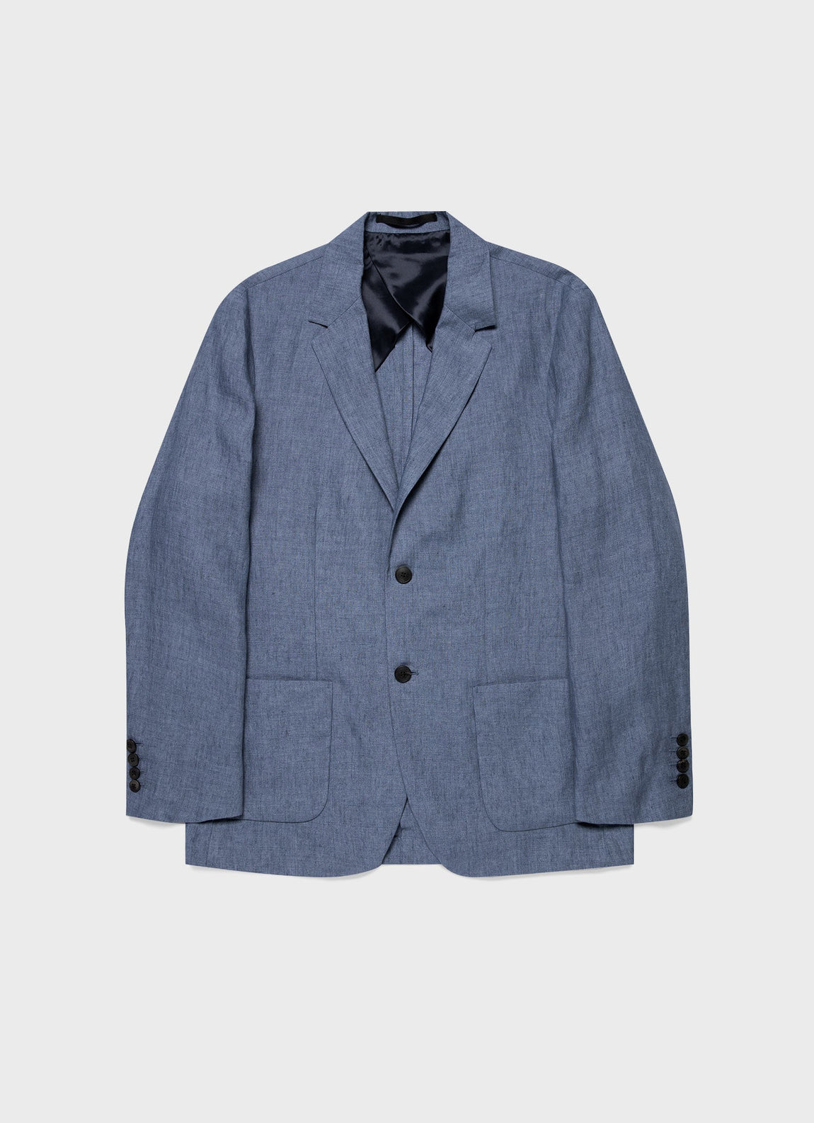 Men's Linen Blazer in Soft Denim Melange
