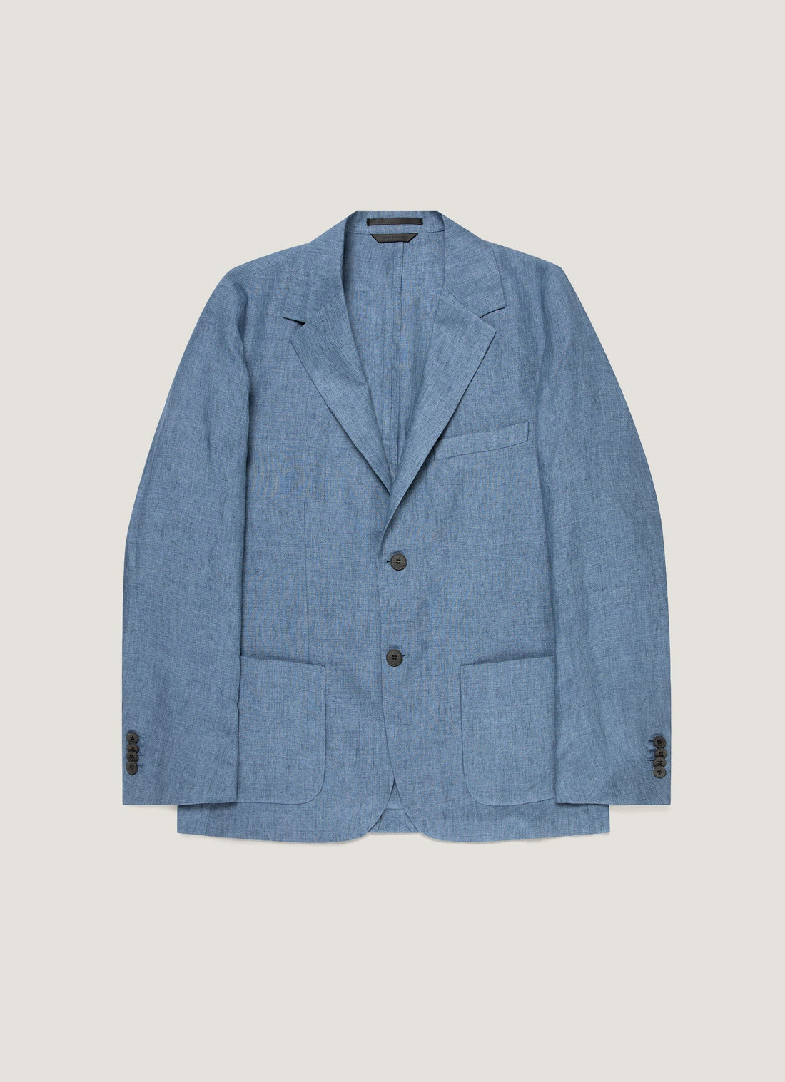 Men's Linen Two-Piece Suit in Soft Denim Melange