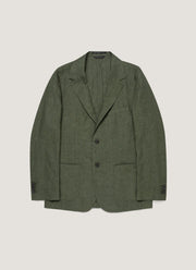 Men's Linen Blazer in Hunter Green