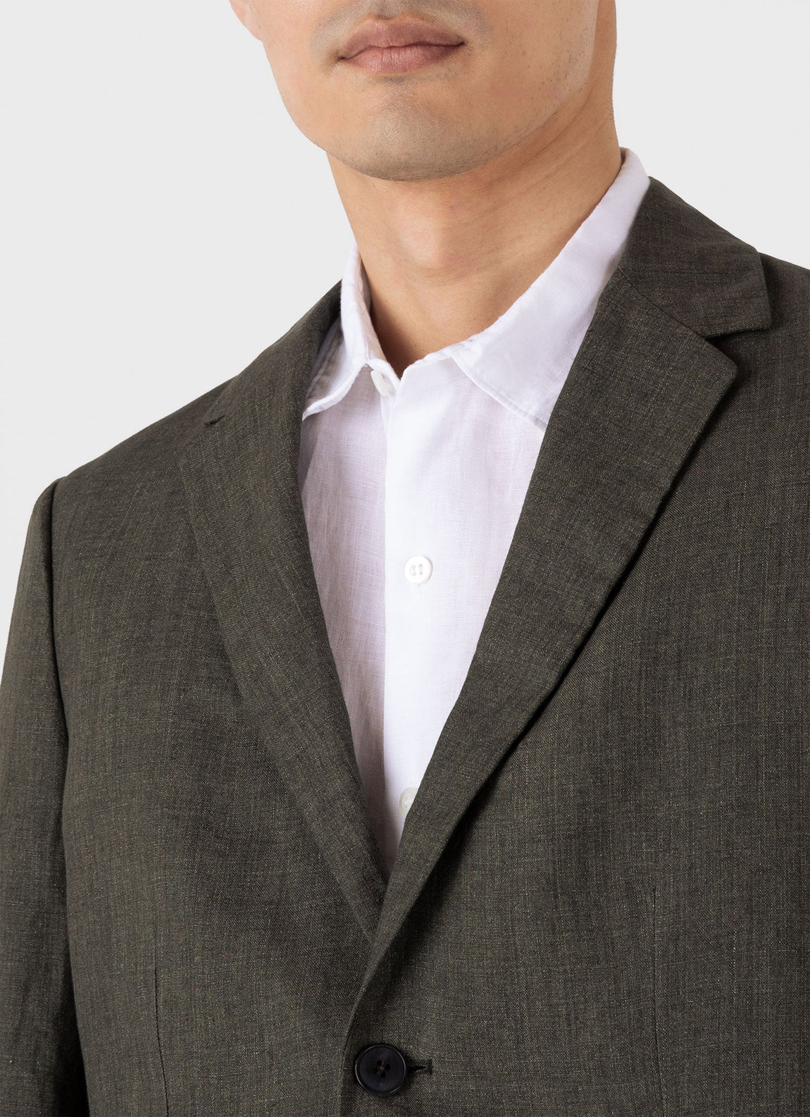 Men's Linen Blazer in Hunter Green