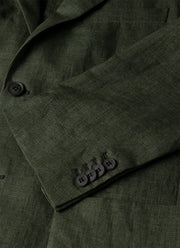 Men's Linen Two-Piece Suit in Hunter Green