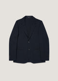 Men's Textured Wool Blazer in Navy