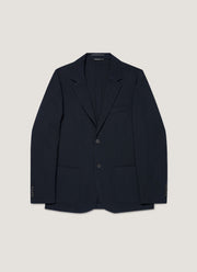 Men's Textured Wool Blazer in Navy