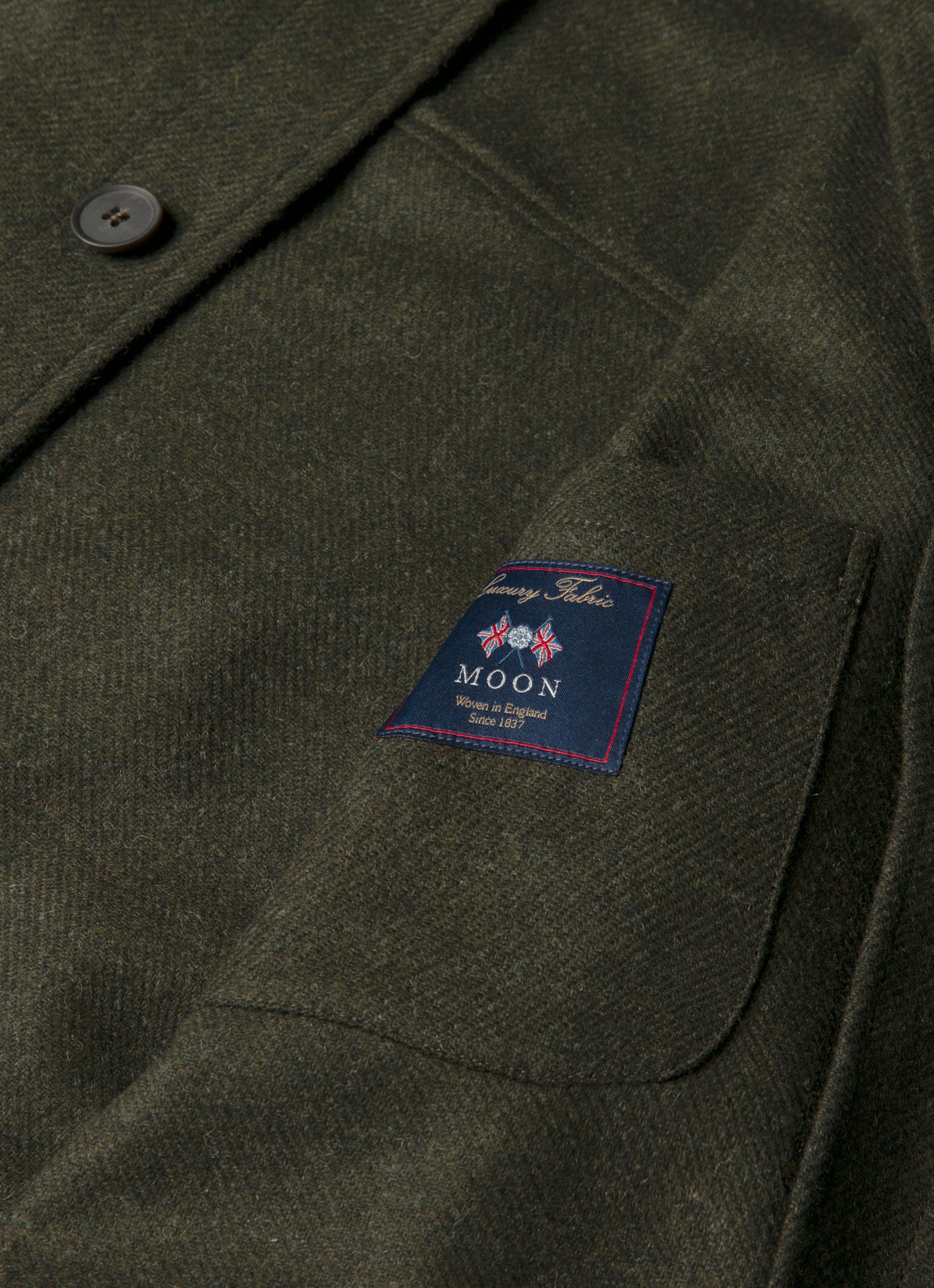 Men's Wool Twin Pocket Jacket in Drill Green