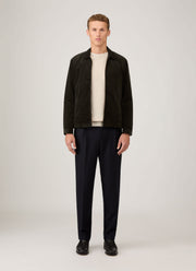 Men's Corduroy Harrington Jacket in Dark Green