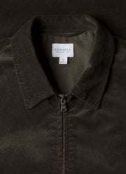 Men's Corduroy Harrington Jacket in Dark Green