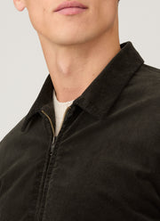 Men's Corduroy Harrington Jacket in Dark Green