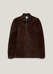 Men's Suede Harrington Jacket in Cocoa