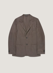 Men's Lightweight Travel Wool Blazer in Light Coffee Melange