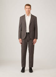 Men's Lightweight Travel Wool Blazer in Light Coffee Melange