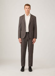 Men's Lightweight Travel Wool Blazer in Light Coffee Melange