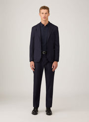 Men's Lightweight Travel Wool Blazer in Navy
