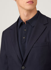 Men's Lightweight Travel Wool Blazer in Navy