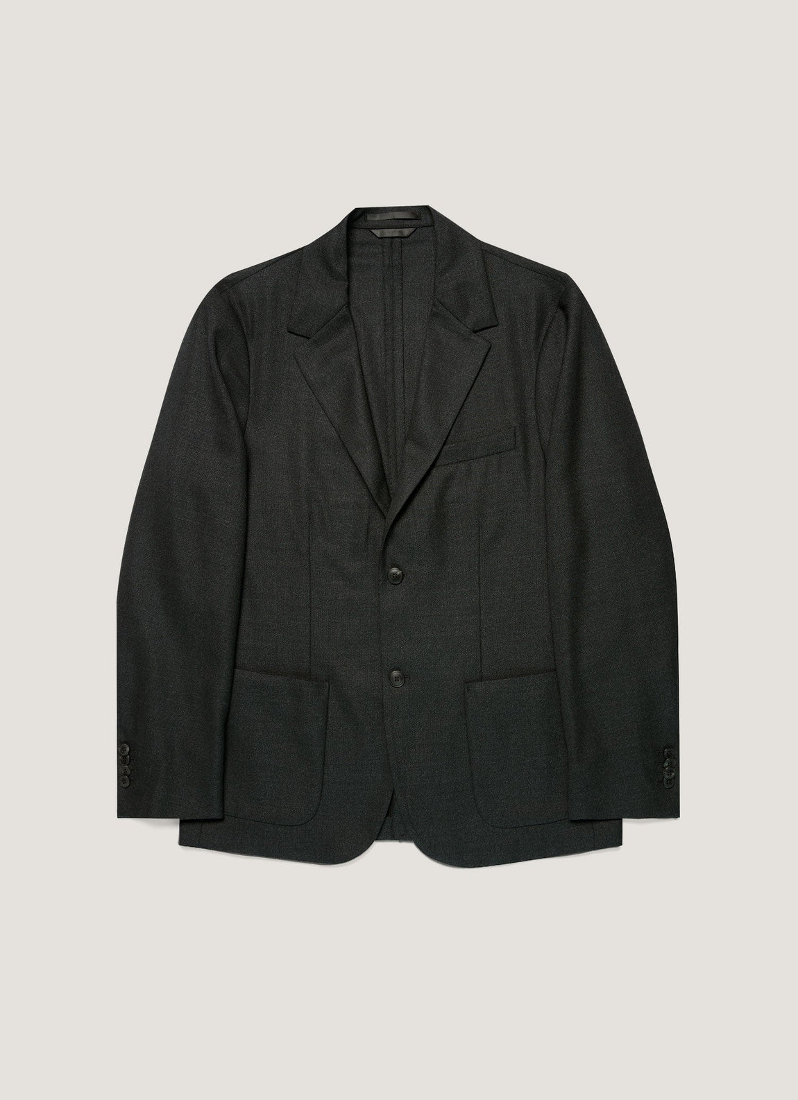 Men's Lightweight Travel Wool Blazer in Dark Charcoal Melange