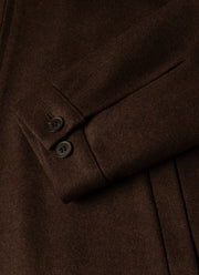 Men's Boiled Wool Harrington Jacket in Truffle