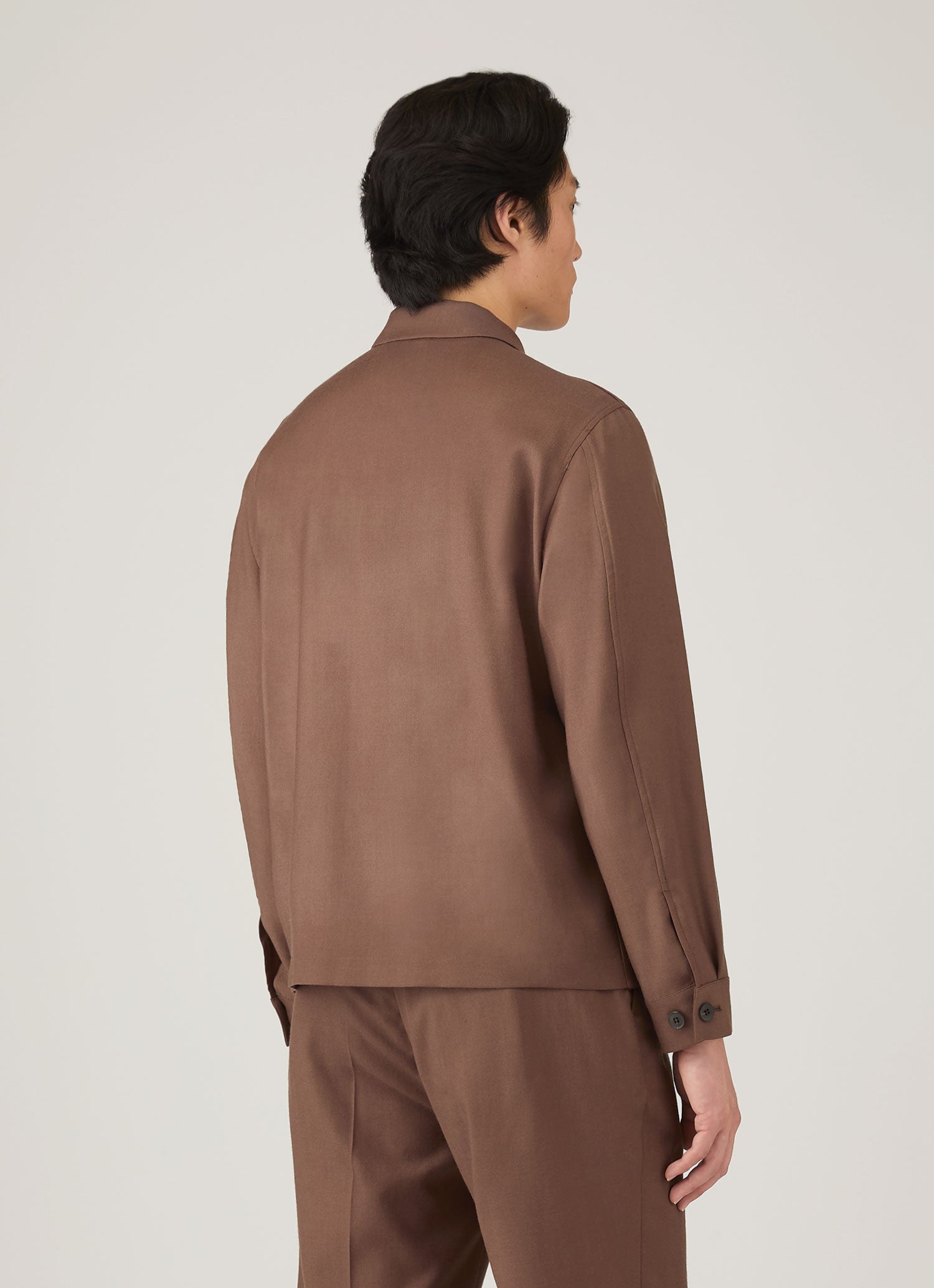 Men's Wool Twill Jacket in Light Brown