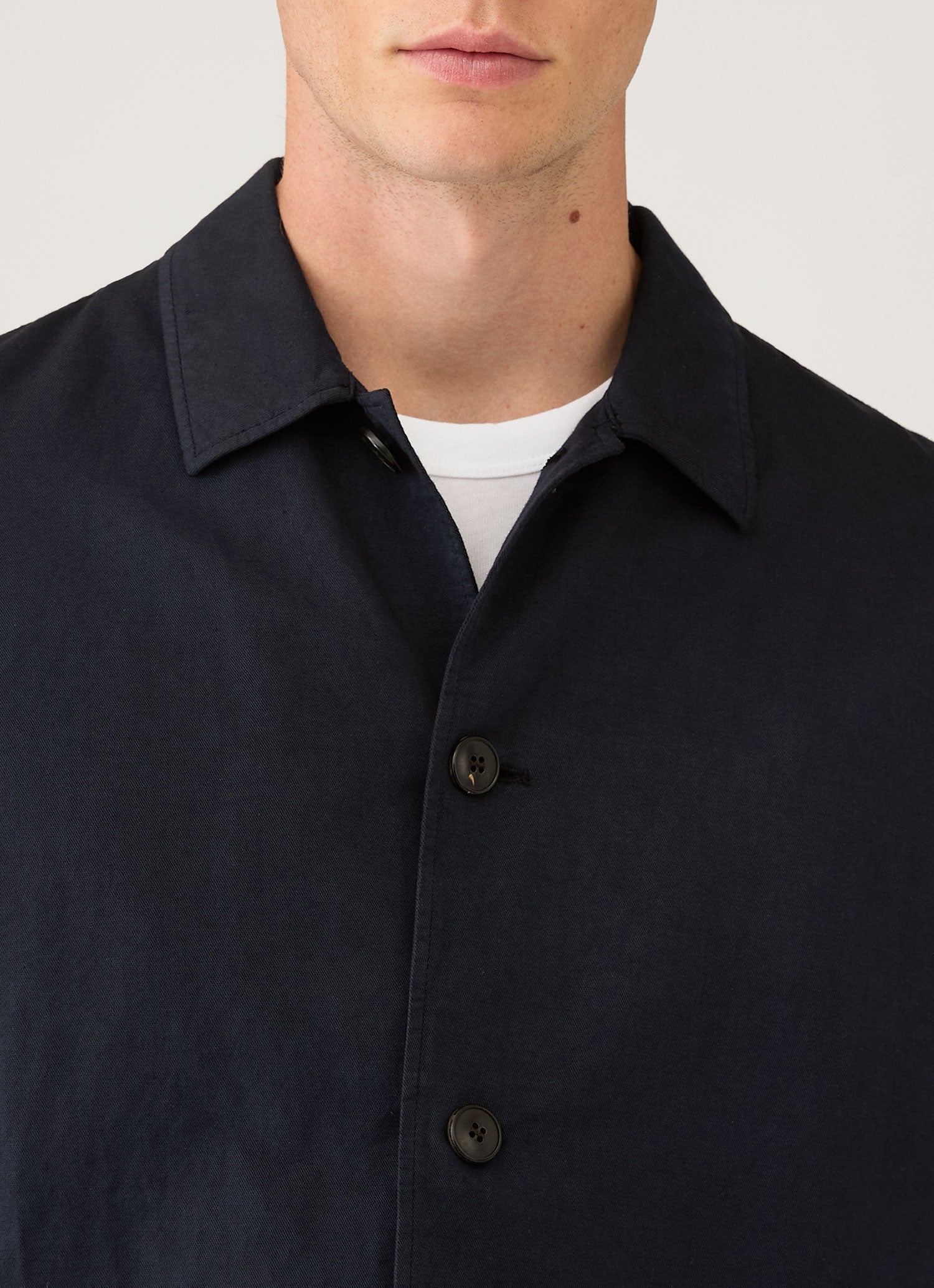 Men's Cotton Linen Jacket in Navy