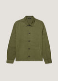 Men's Cotton Linen Jacket in Deep Olive