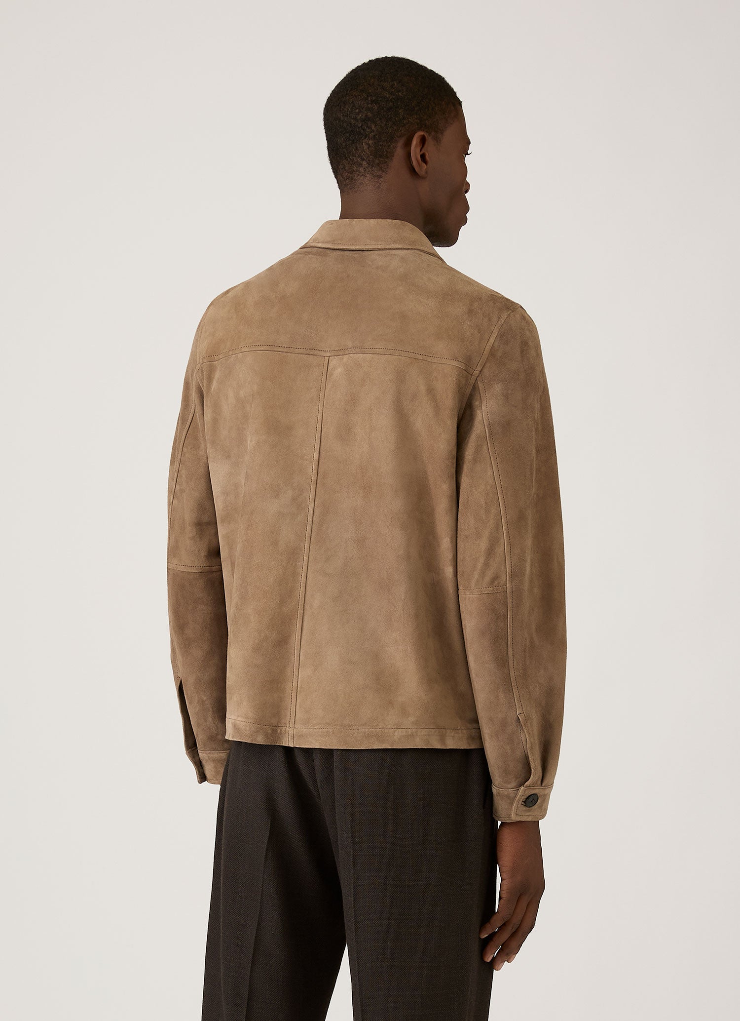 Men's Suede Jacket in Light Tan