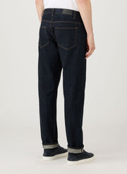 Men's 13oz Japanese Selvedge Denim Jeans in Rinse Wash Denim