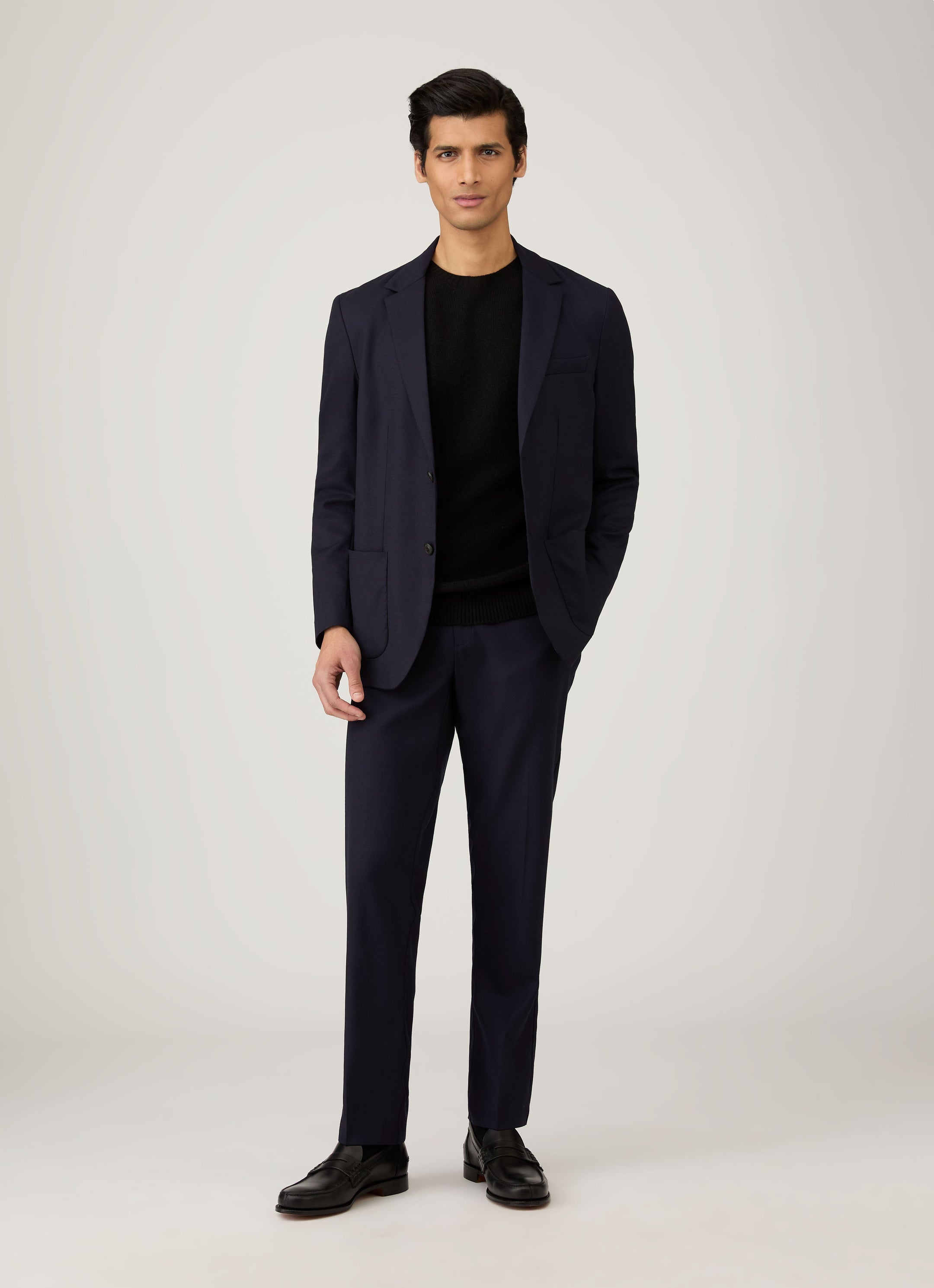 Men's Lambswool Crew Neck Jumper in Black