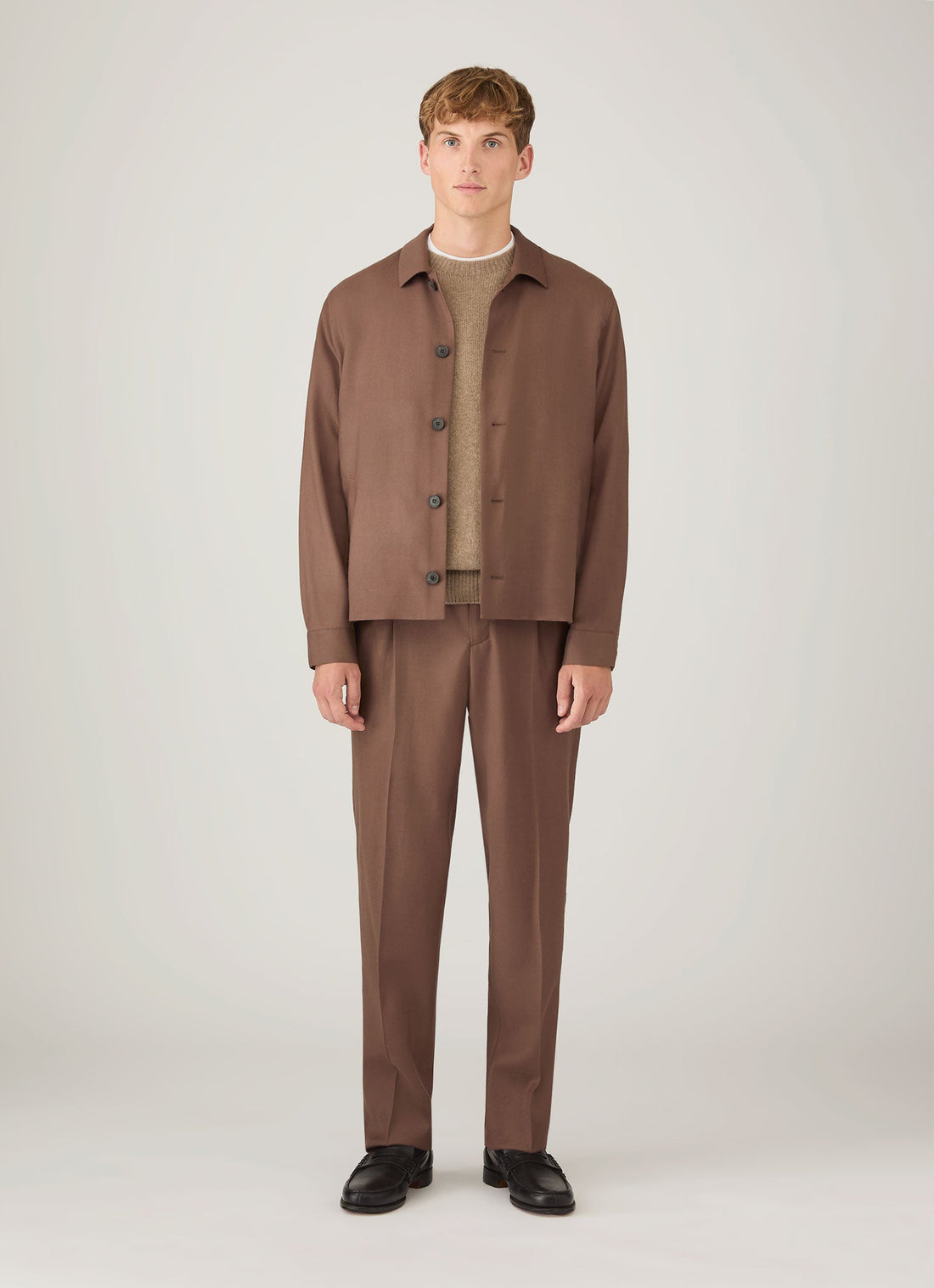 Men's Lambswool Crew Neck Jumper in Sandstone