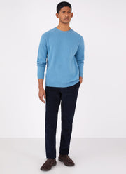 Men's Lambswool Crew Neck Jumper in Storm Blue