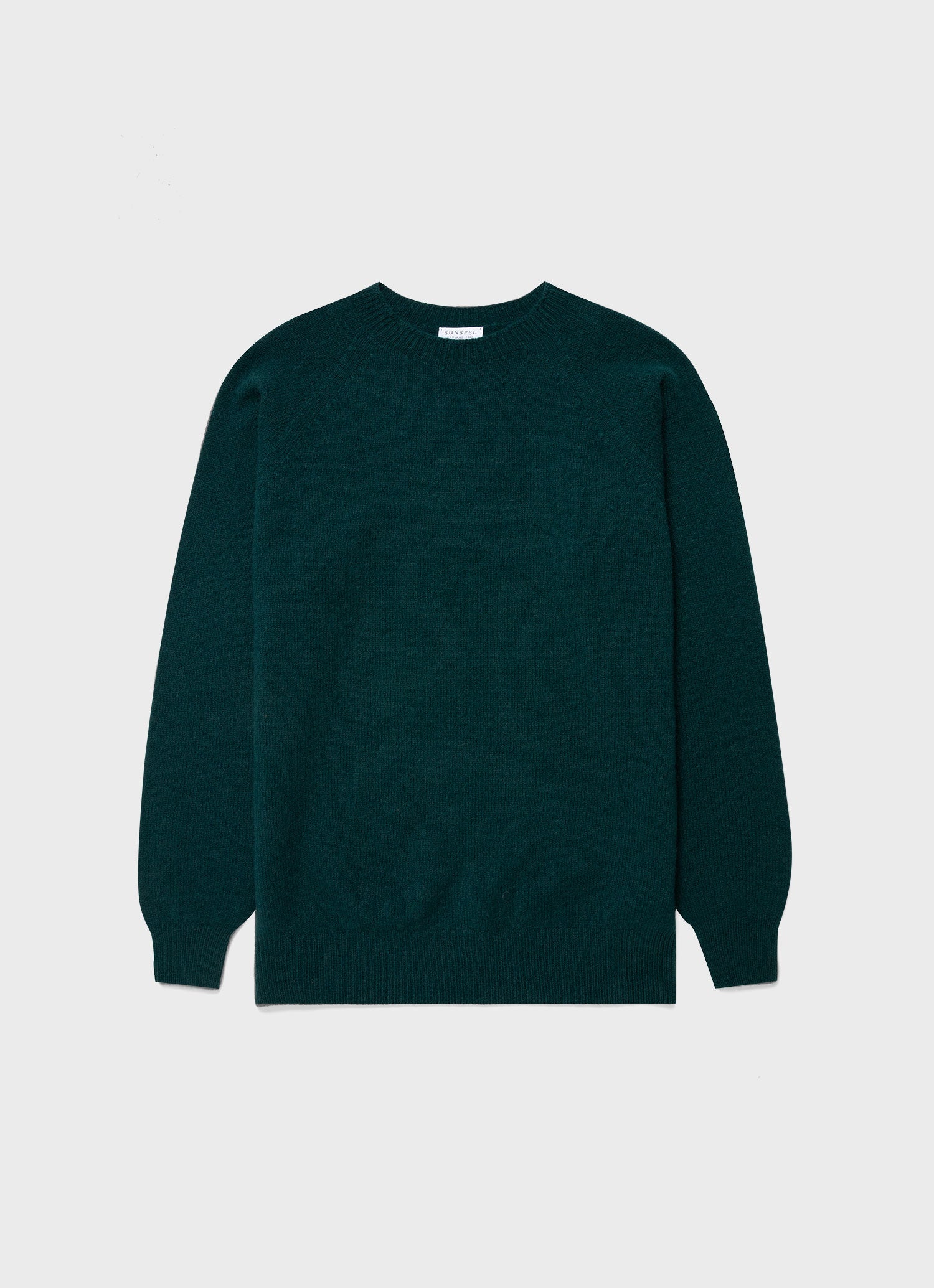 Men's Lambswool Crew Neck Jumper in Dark Green