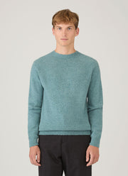 Men's Lambswool Crew Neck Jumper in Steel Green