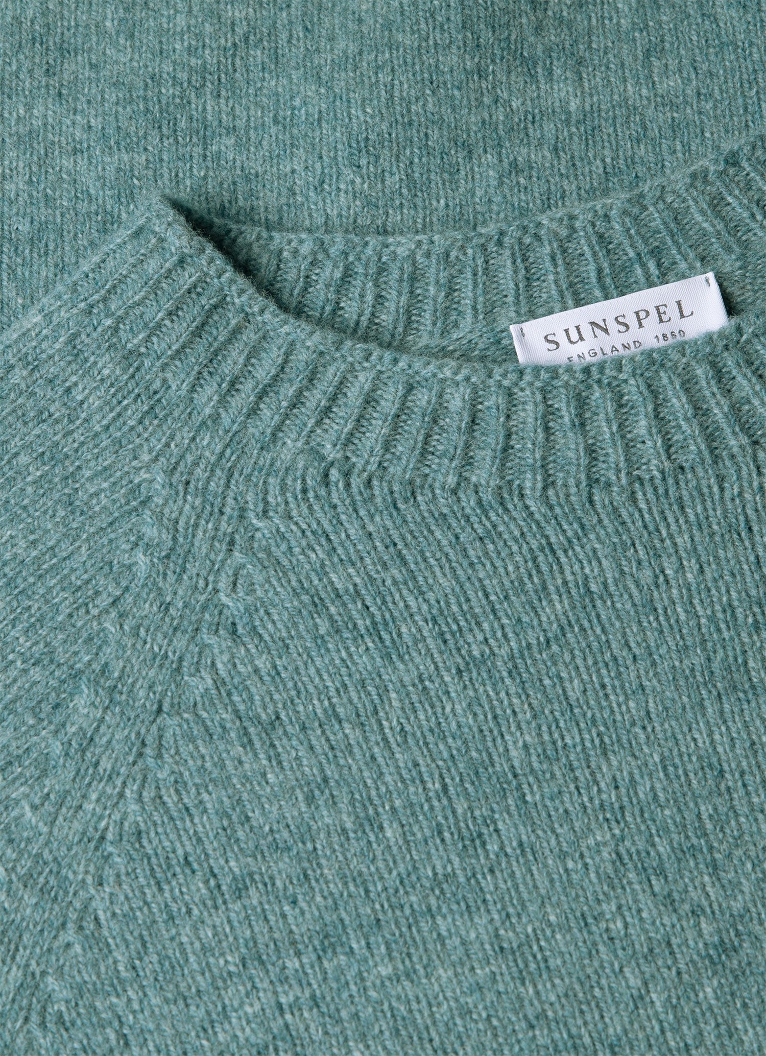 Men's Lambswool Crew Neck Jumper in Steel Green