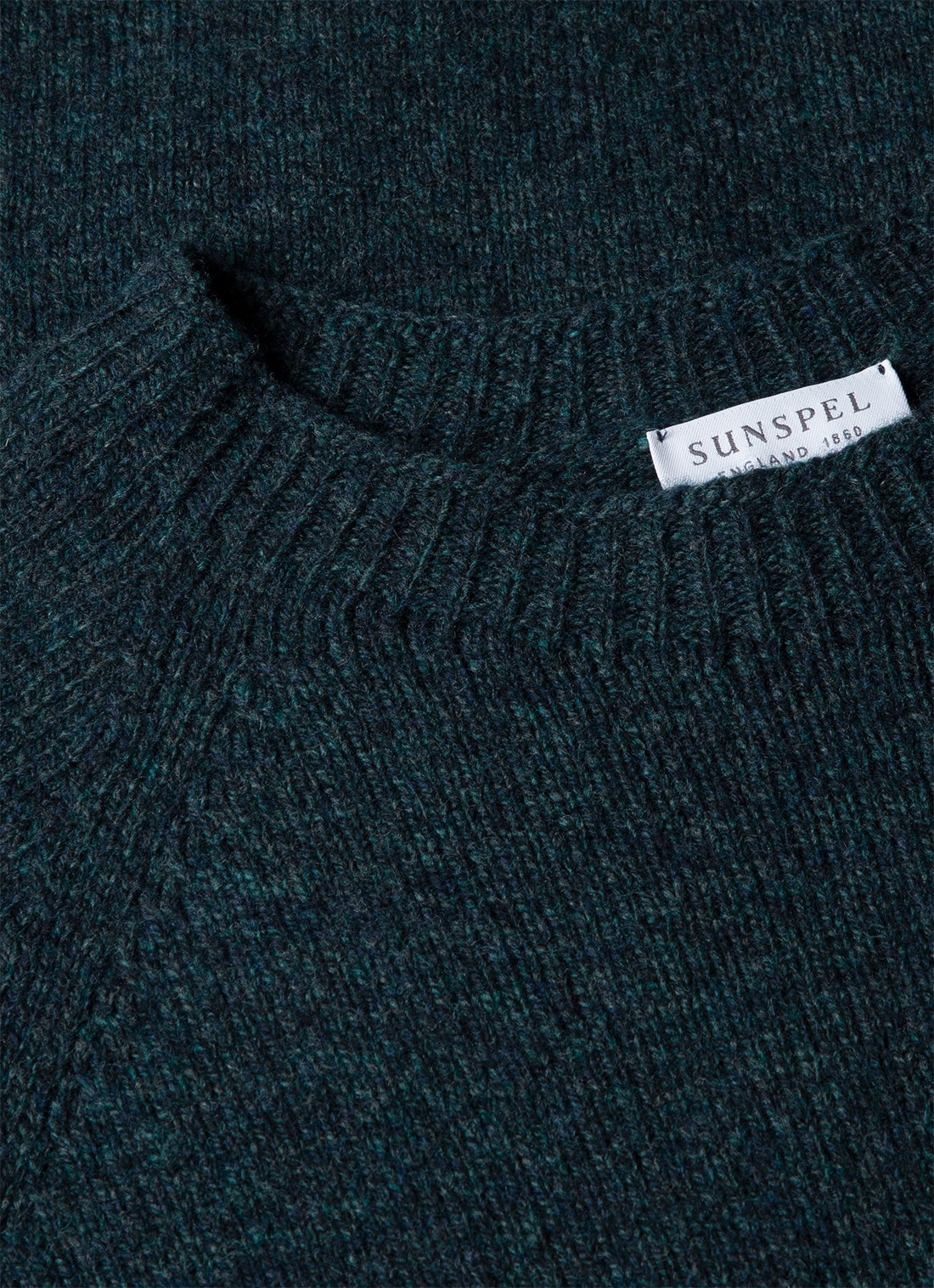 Men's Lambswool Crew Neck Jumper in Dark Petrol Twist