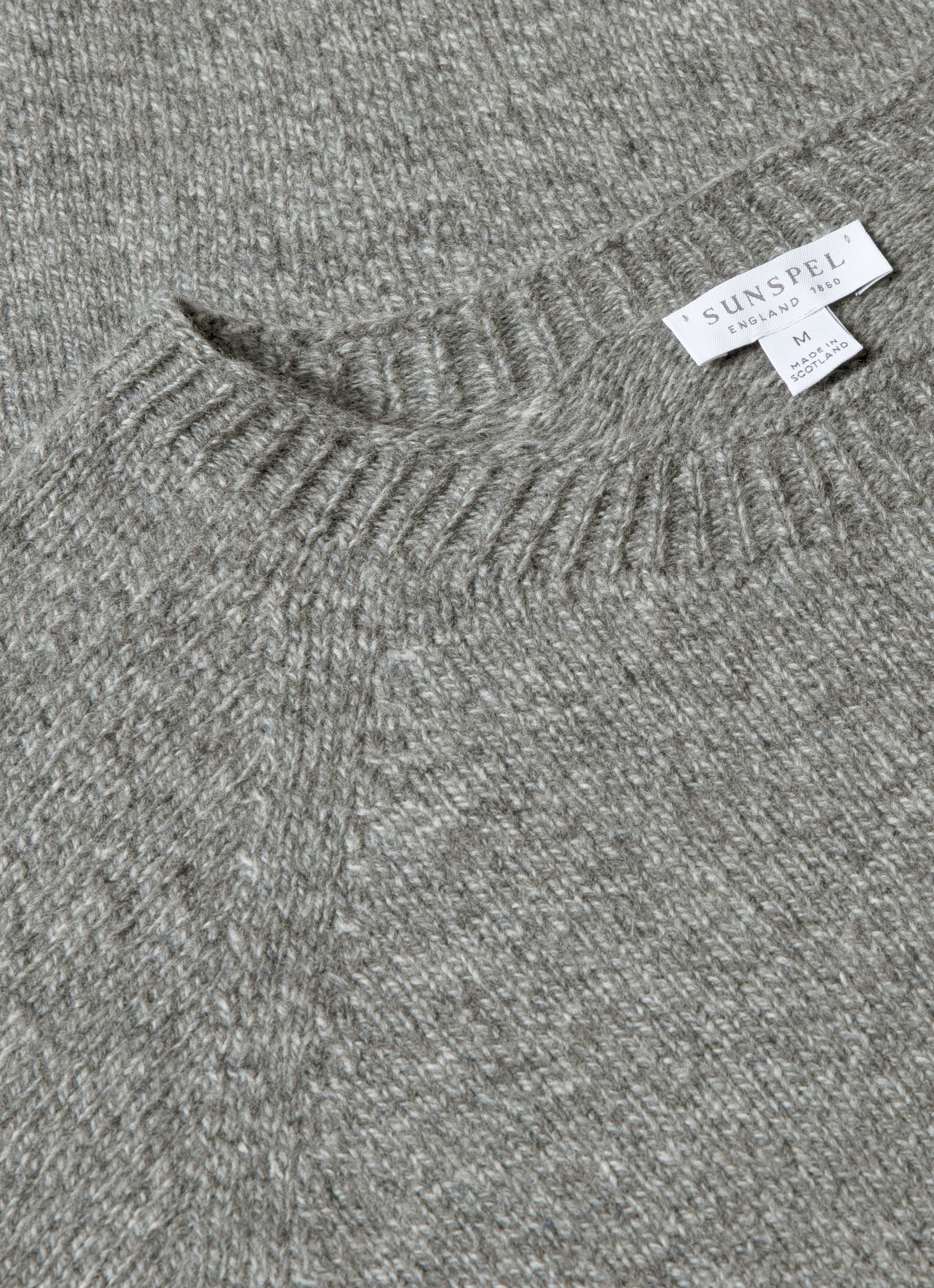 Men's Lambswool Crew Neck Jumper in Mid Grey Melange