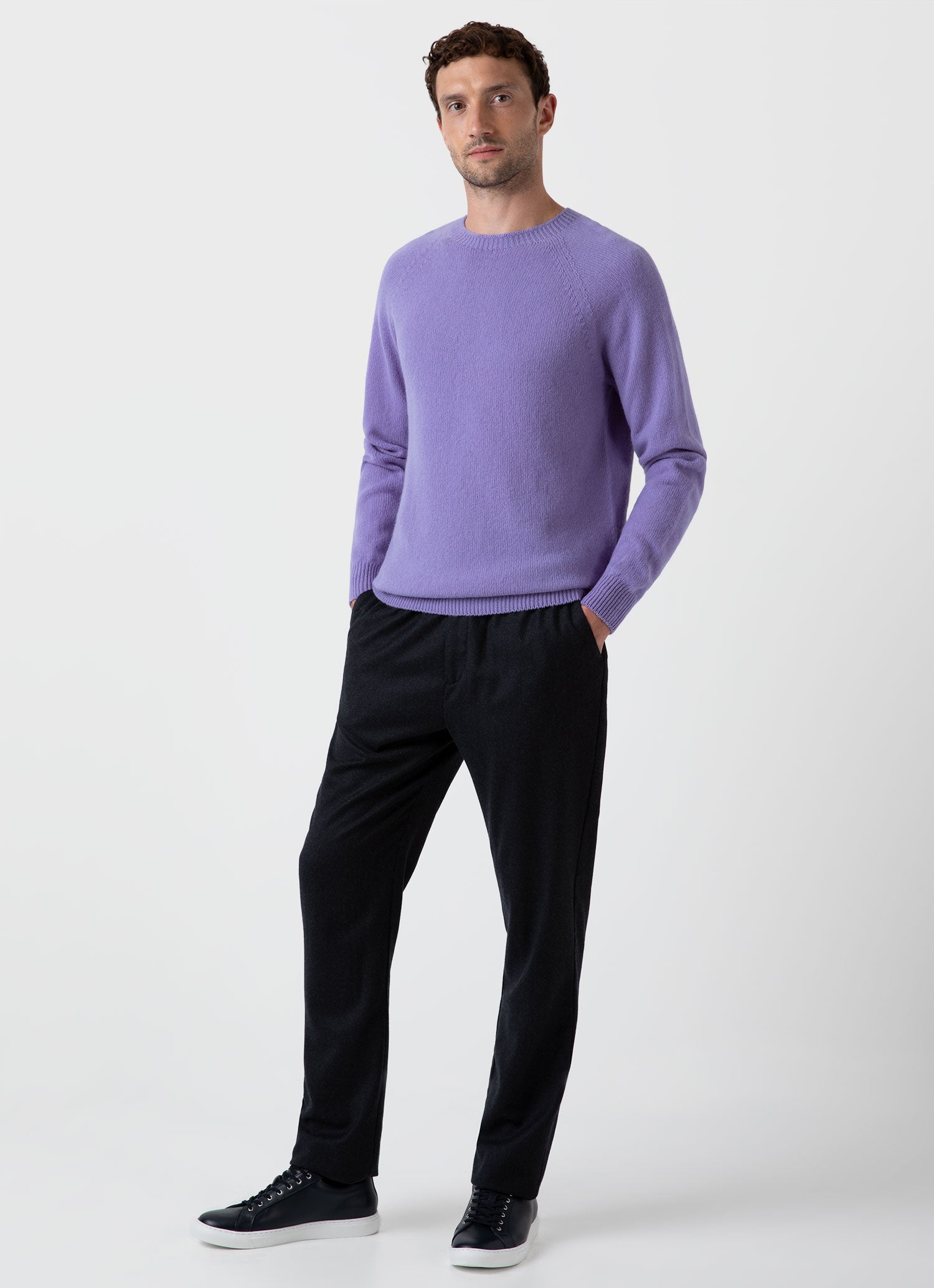 Men's Lambswool Crew Neck Jumper in Heather