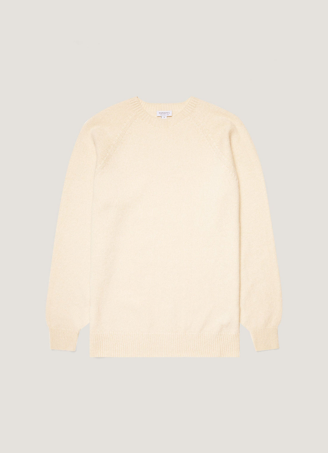 Men's Lambswool Crew Neck Jumper in Ecru