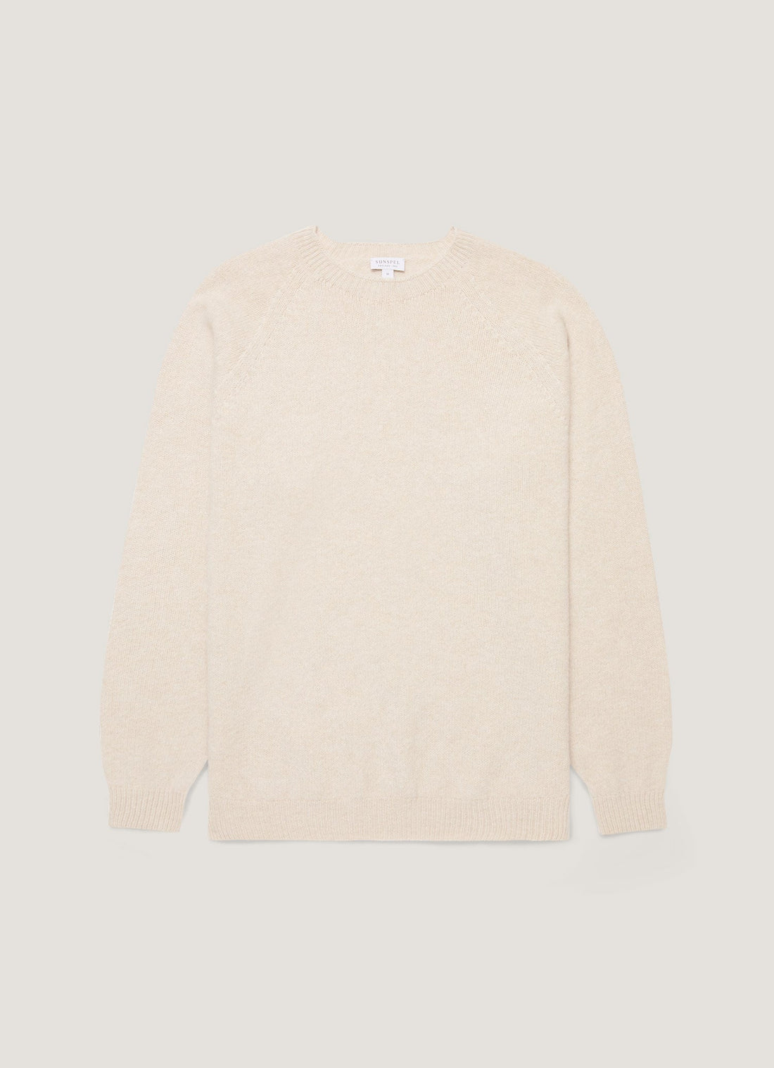 Men's Lambswool Crew Neck Jumper in Oatmeal Melange
