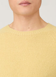 Men's Lambswool Crew Neck Jumper in Dusty Yellow