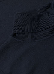 Men's Extra-Fine Merino Roll Neck in Navy