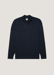 Men's Extra-Fine Merino Zip Neck in Navy