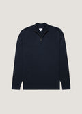 Men's Extra-Fine Merino Zip Neck in Navy