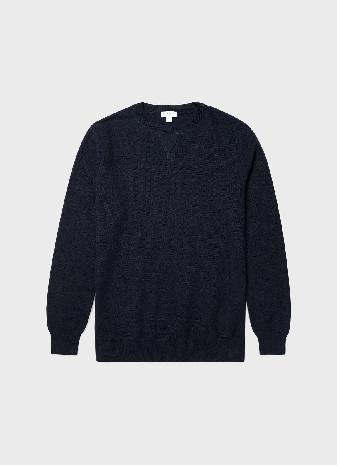 Men's Fine Texture Crew Neck in Navy