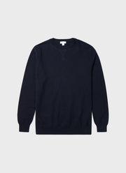 Men's Fine Texture Crew Neck in Navy